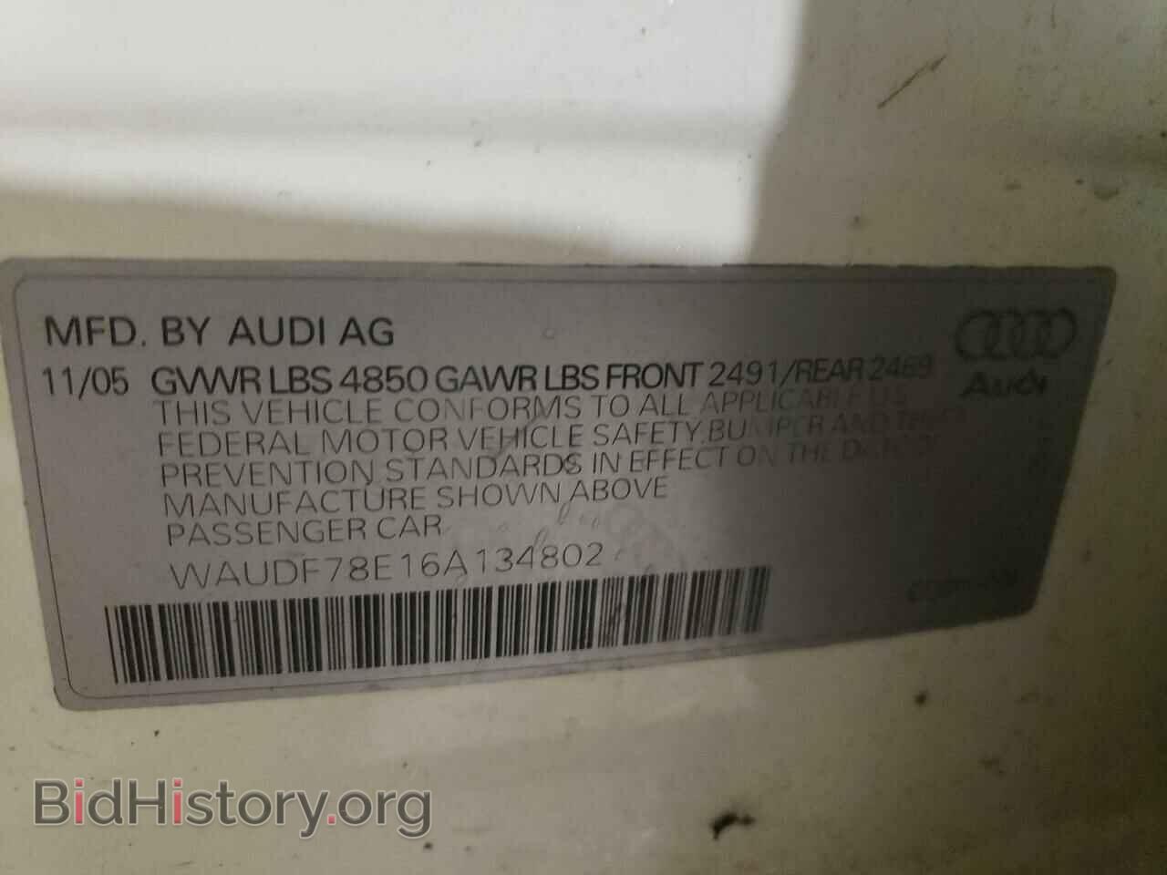 2006 AUDI A4 - VIN: WAUDF78E16A134802 - Фото 12