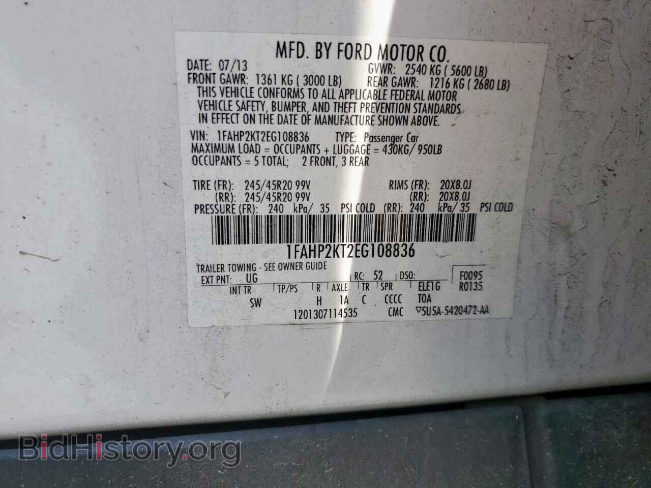2014 FORD TAURUS - VIN: 1FAHP2KT2EG108836 - Фото 12