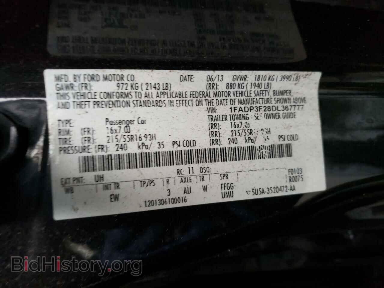 2013 FORD FOCUS - VIN: 1FADP3F28DL367777 - Фото 12