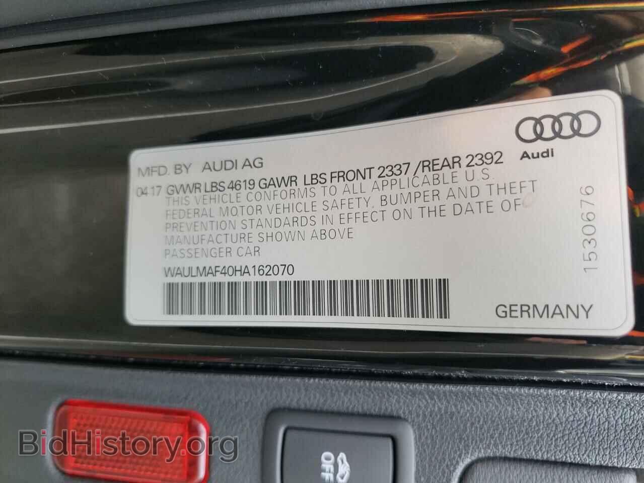 2017 AUDI A4 - VIN: WAULMAF40HA162070 - Фото 12