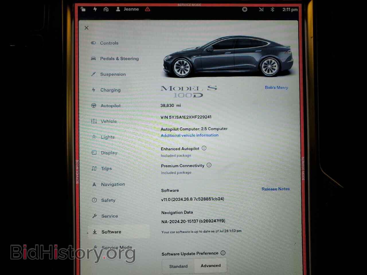 2017 TESLA MODEL S - VIN: 5YJSA1E2XHF229241 - Photo 9