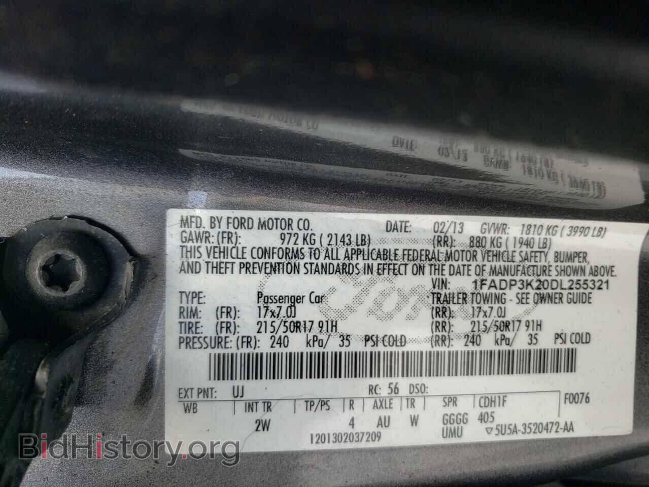 2013 FORD FOCUS - VIN: 1FADP3K20DL255321 - Фото 12