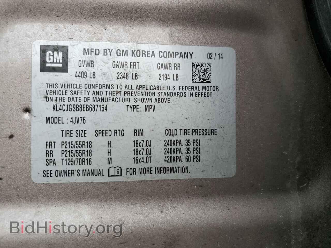 2014 BUICK ENCORE - VIN: KL4CJGSB8EB687154 - Photo 12