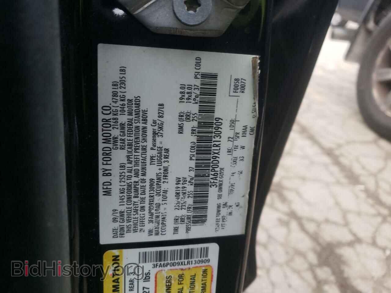 2020 FORD FUSION - VIN: 3FA6P0D9XLR130909 - Фото 12