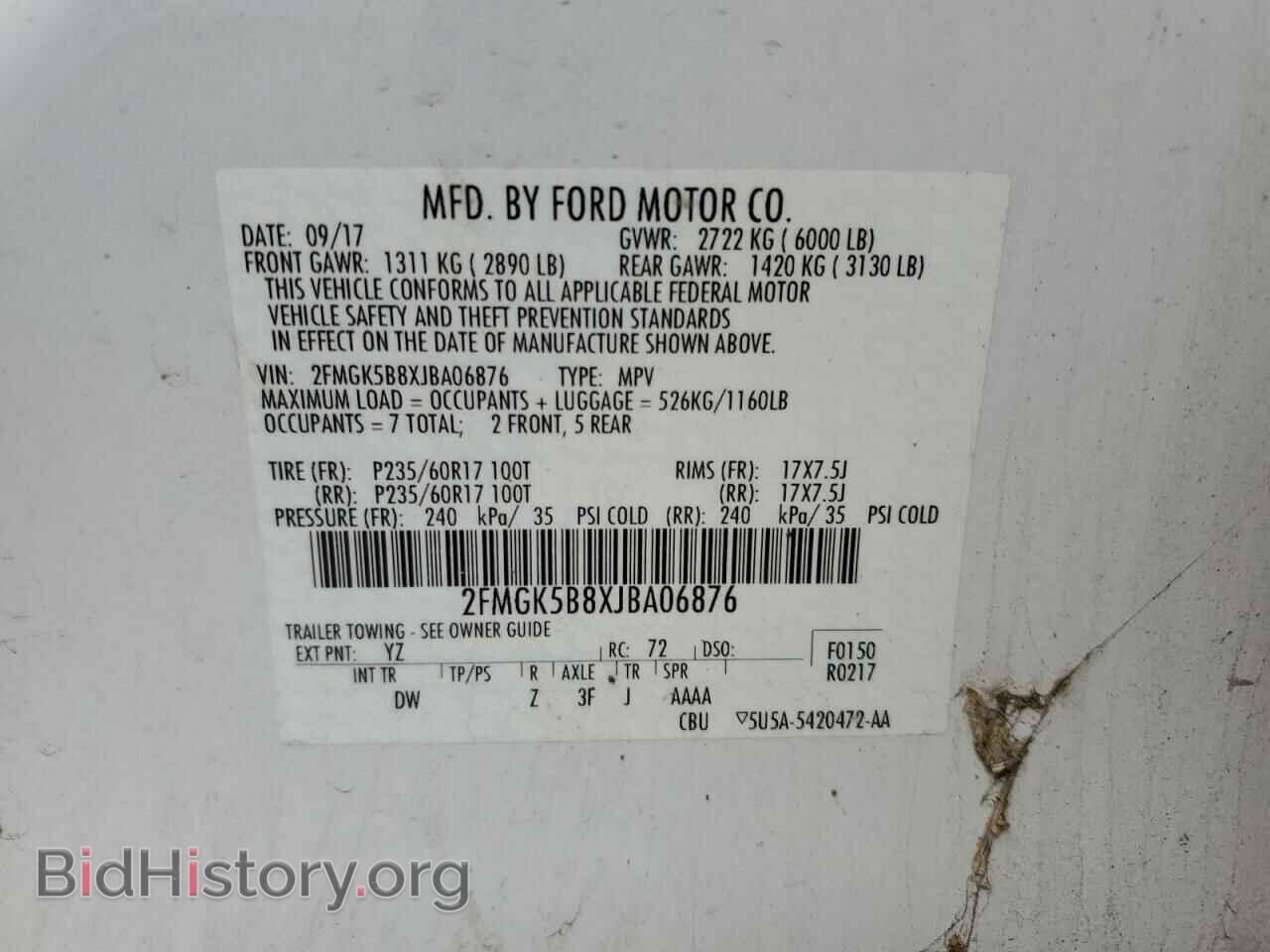 2018 FORD FLEX - VIN: 2FMGK5B8XJBA06876 - Photo 12