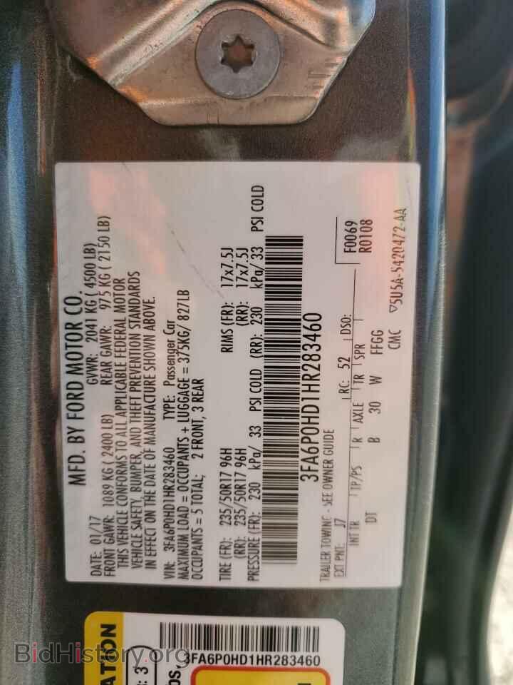 2017 FORD FUSION - VIN: 3FA6P0HD1HR283460 - Фото 12