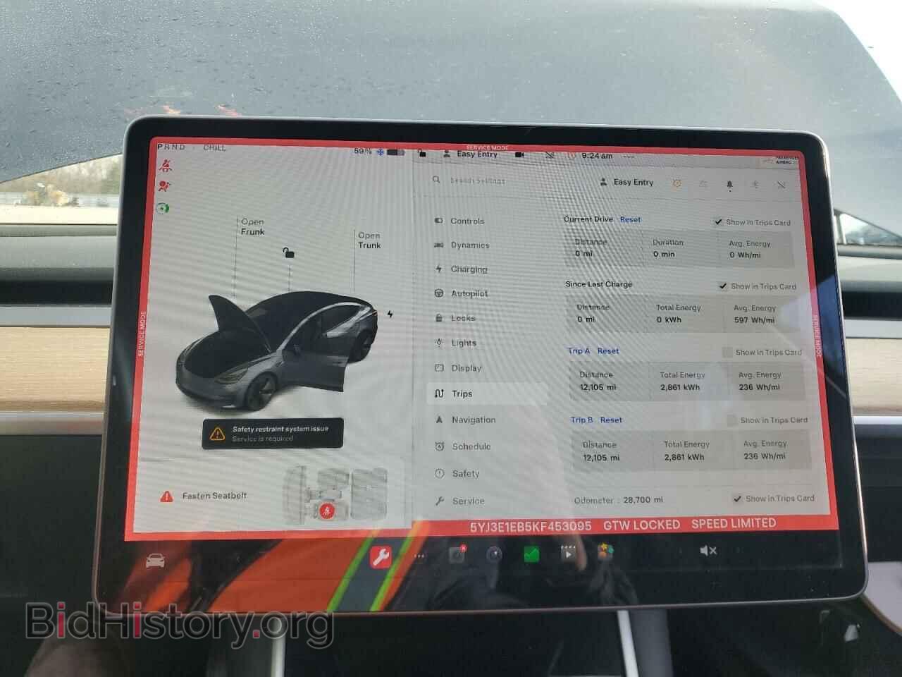 2019 TESLA MODEL 3 - VIN: 5YJ3E1EB5KF453095 - Фото 9