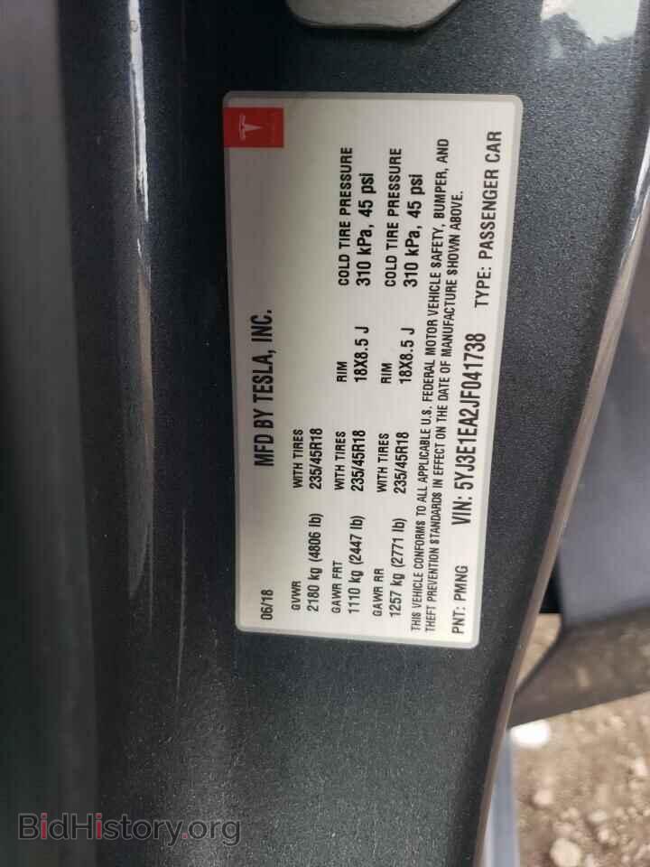 2018 TESLA MODEL 3 - VIN: 5YJ3E1EA2JF041738 - Фото 12