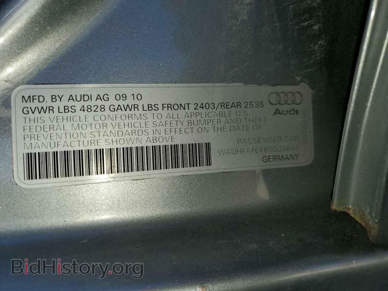 2011 AUDI A4 - VIN: WAUHFAFL4BN024846 - Фото 12
