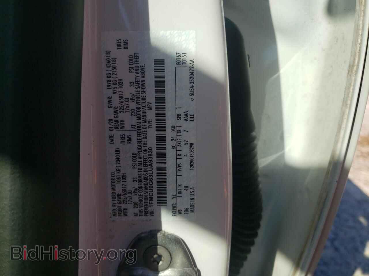 2020 FORD ESCAPE - VIN: 1FMCU0G63LUA93830 - Photo 13
