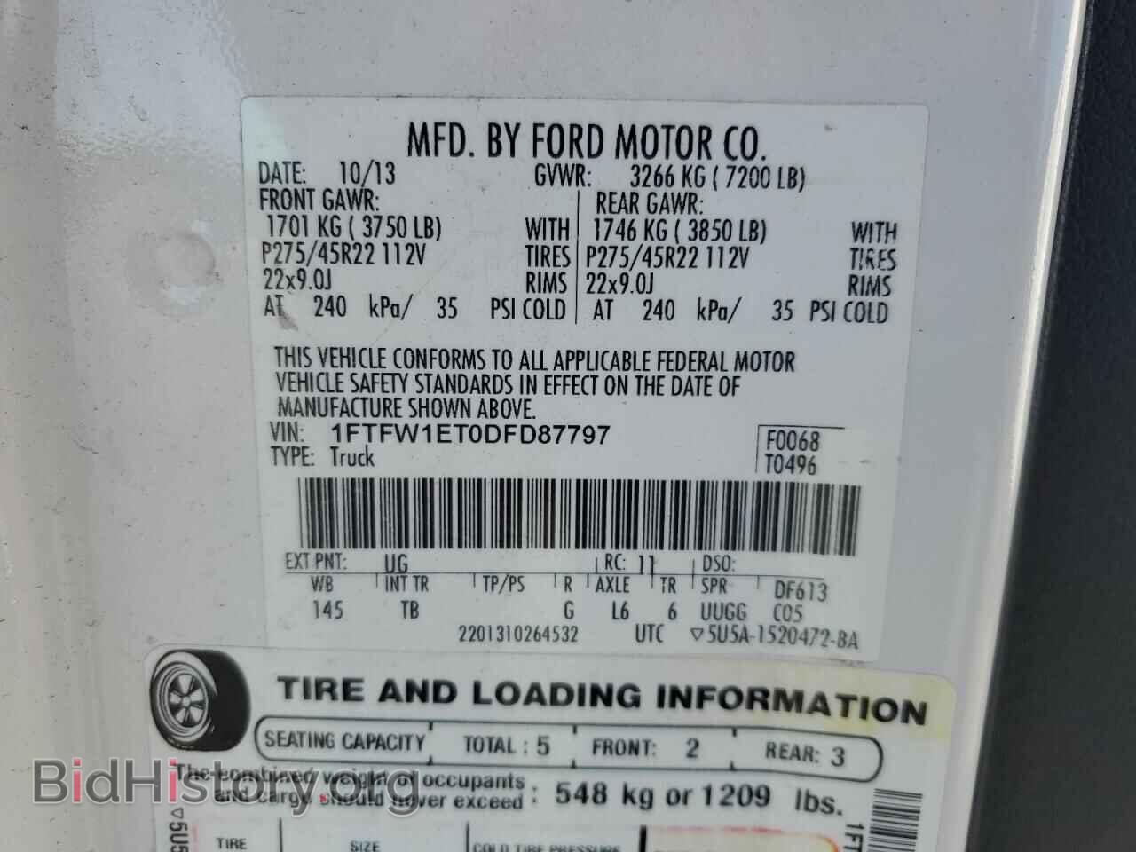 2013 FORD F-150 - VIN: 1FTFW1ET0DFD87797 - Фото 12