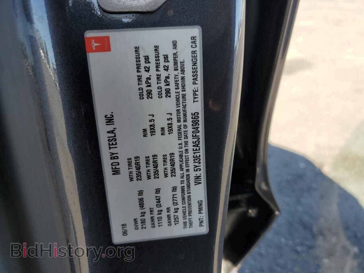 2018 TESLA MODEL 3 - VIN: 5YJ3E1EA5JF049865 - Photo 13