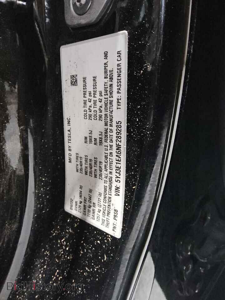 2022 TESLA MODEL 3 - VIN: 5YJ3E1EA6NF289285 - Фото 13