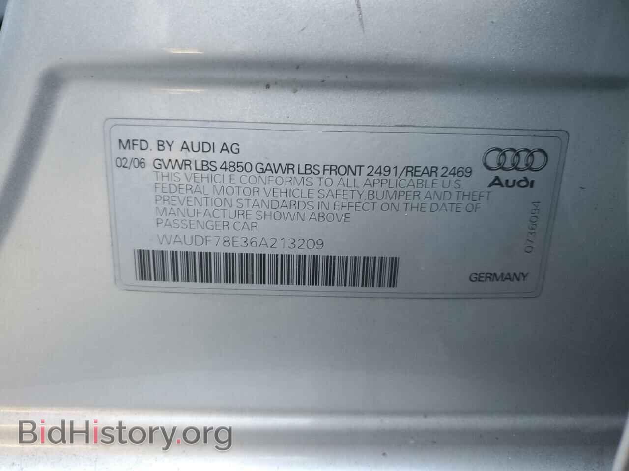 2006 AUDI A4 - VIN: WAUDF78E36A213209 - Фото 12