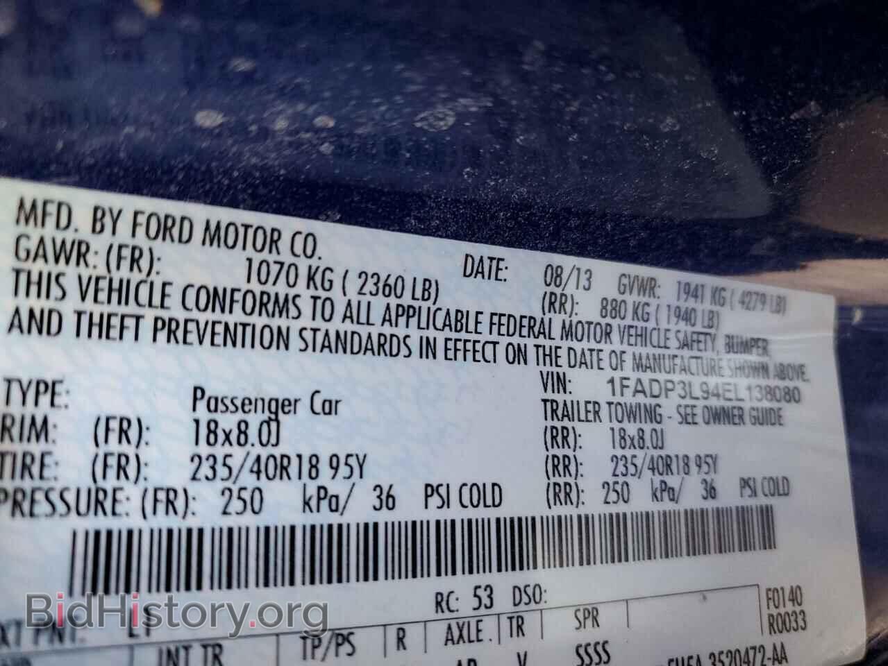 2014 FORD FOCUS - VIN: 1FADP3L94EL138080 - Фото 12