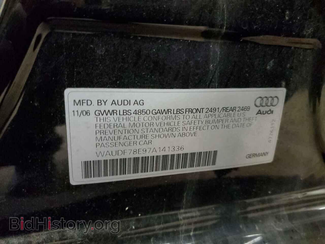 2007 AUDI A4 - VIN: WAUDF78E97A141336 - Фото 12