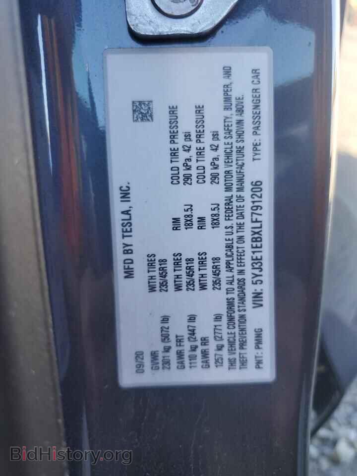 2020 TESLA MODEL 3 - VIN: 5YJ3E1EBXLF791206 - Photo 13