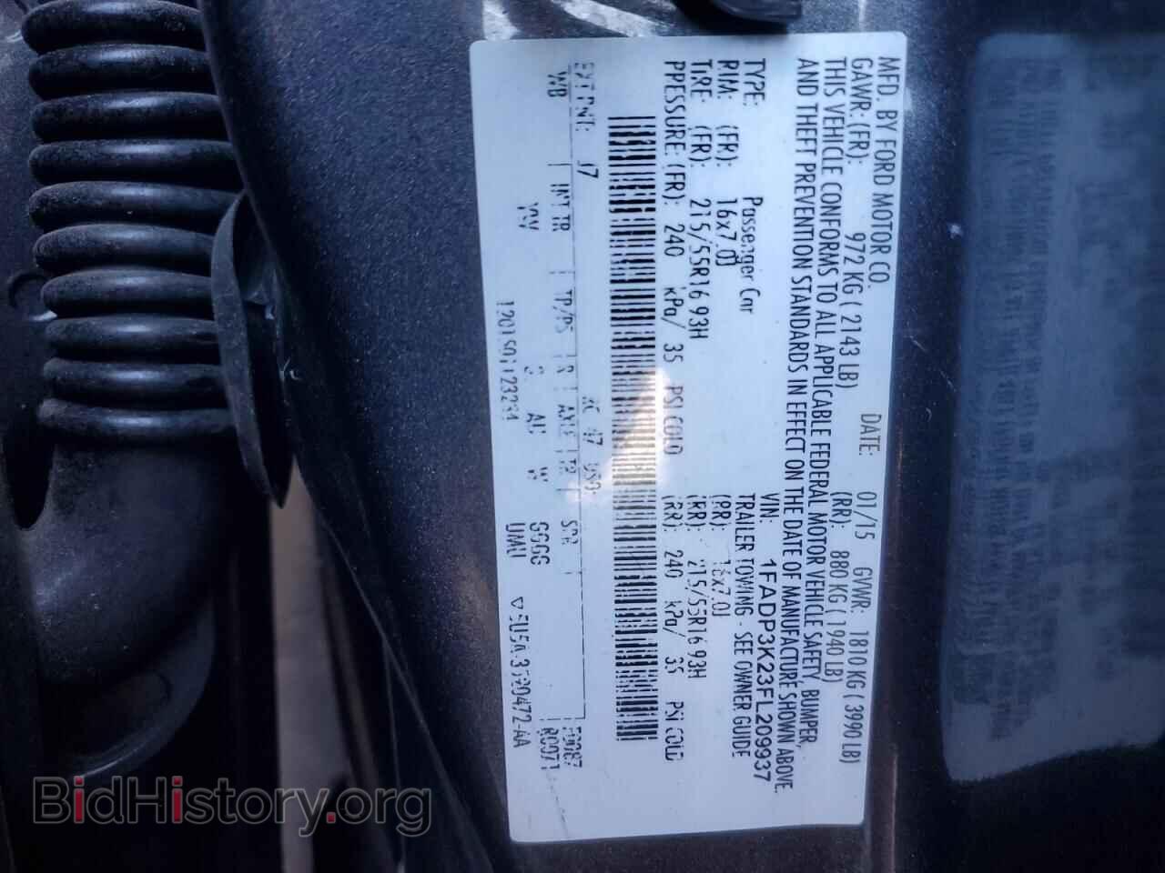 2015 FORD FOCUS - VIN: 1FADP3K23FL209937 - Фото 12