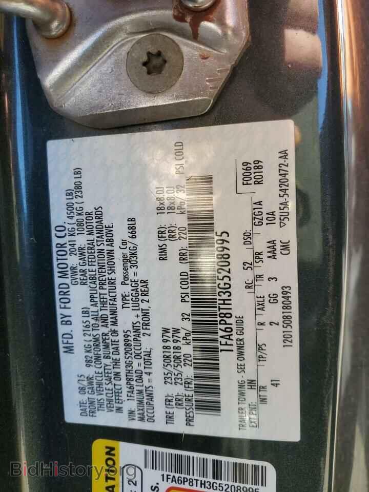 2016 FORD ALL Models - VIN: 1FA6P8TH3G5208995 - Фото 13
