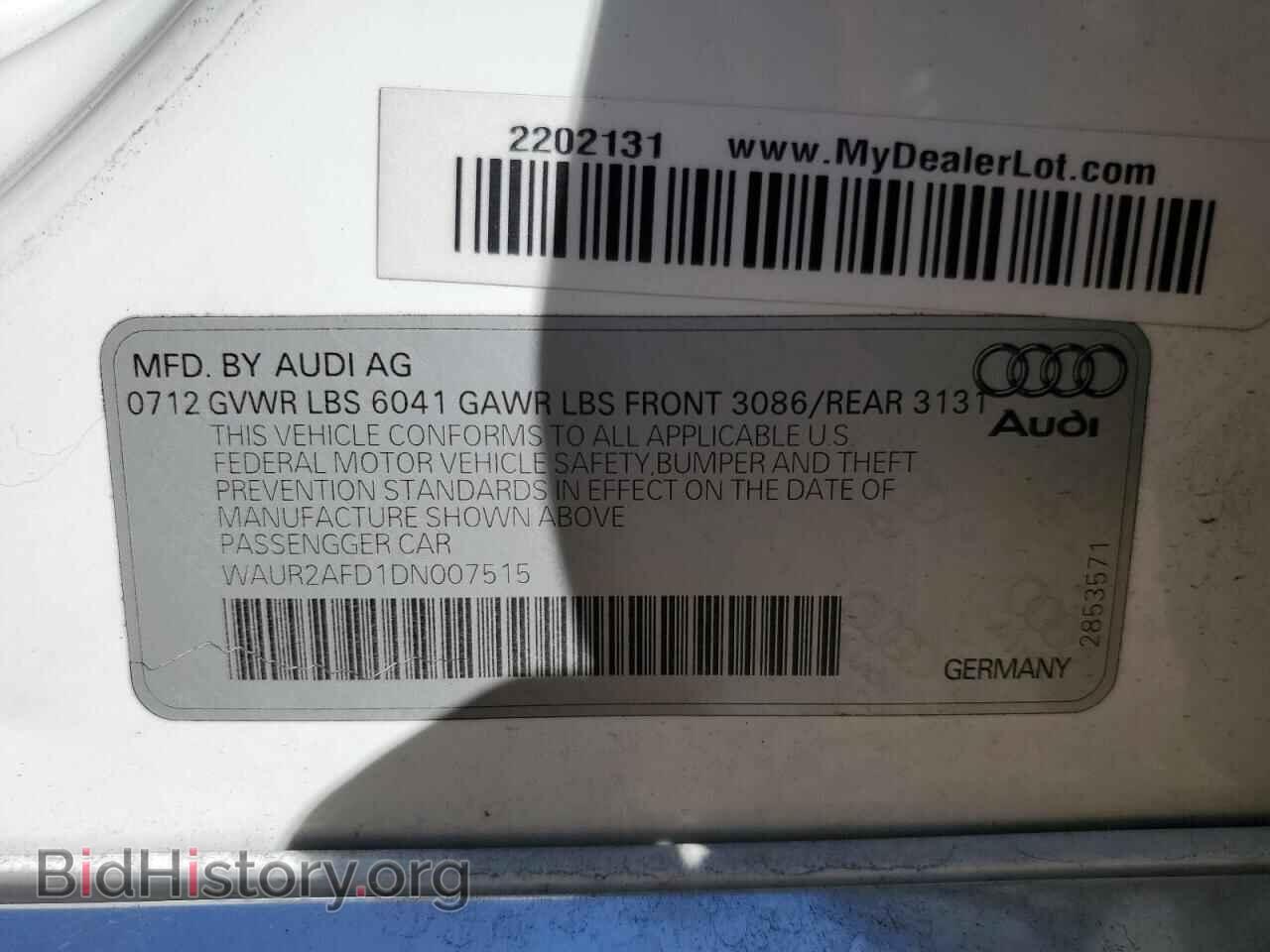 2013 AUDI A8 - VIN: WAUR2AFD1DN007515 - Фото 12