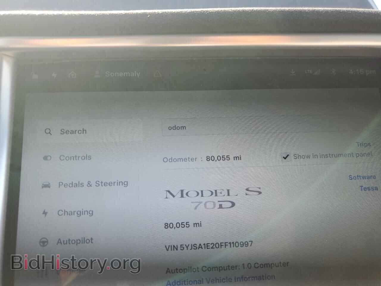 2015 TESLA MODEL S - VIN: 5YJSA1E20FF110997 - Photo 9