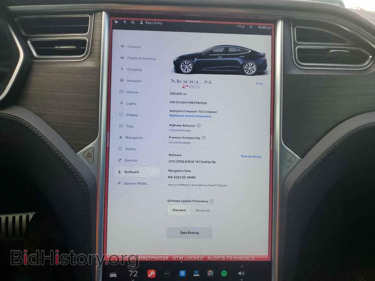 2014 TESLA MODEL S - VIN: 5YJSA1H19EFP60526 - Photo 9