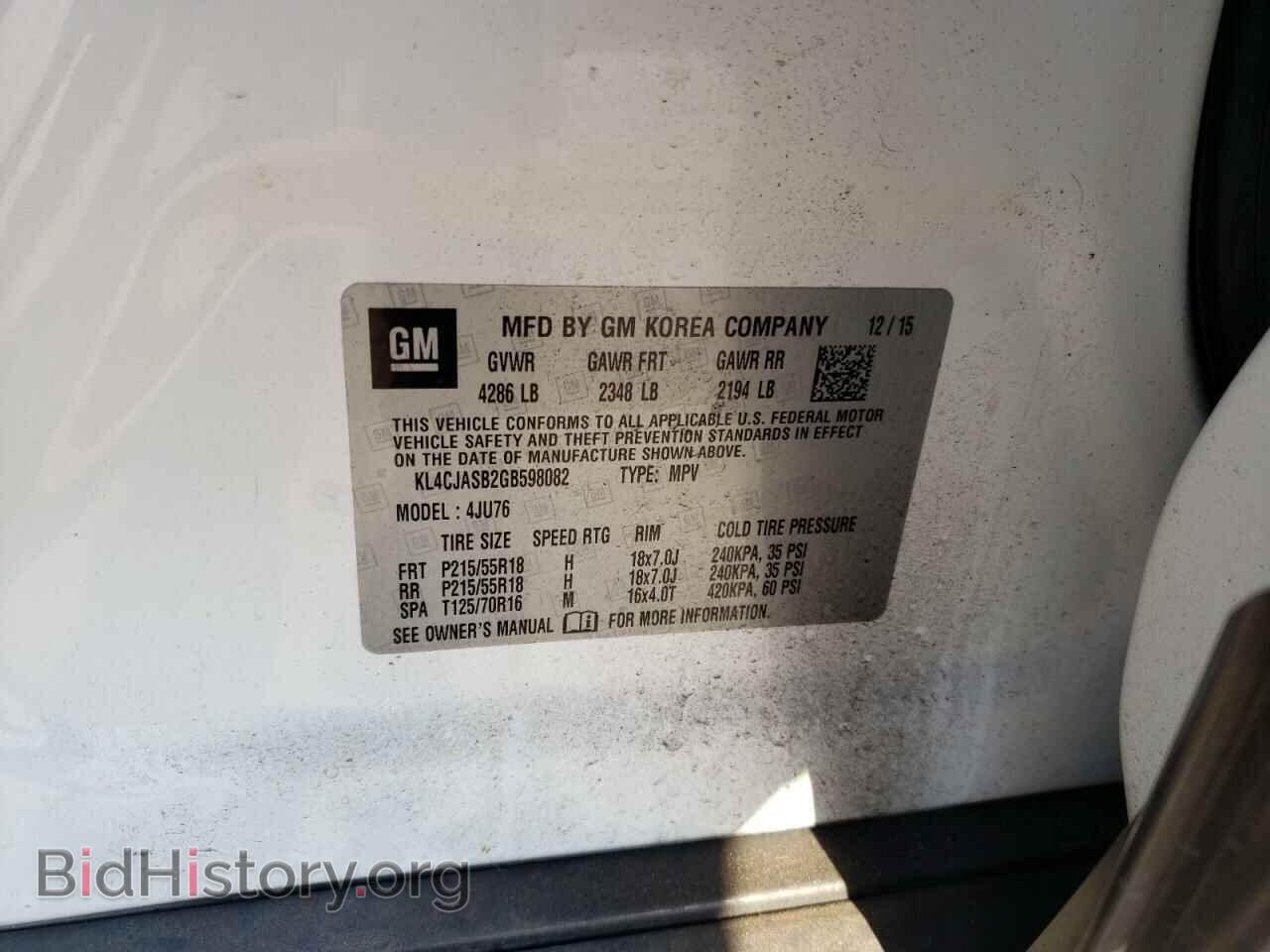 2016 BUICK ENCORE - VIN: KL4CJASB2GB598082 - Photo 12