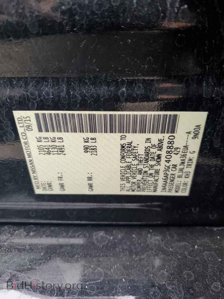 2016 NISSAN MAXIMA - VIN: 1N4AA6AP3GC408880 - Фото 12