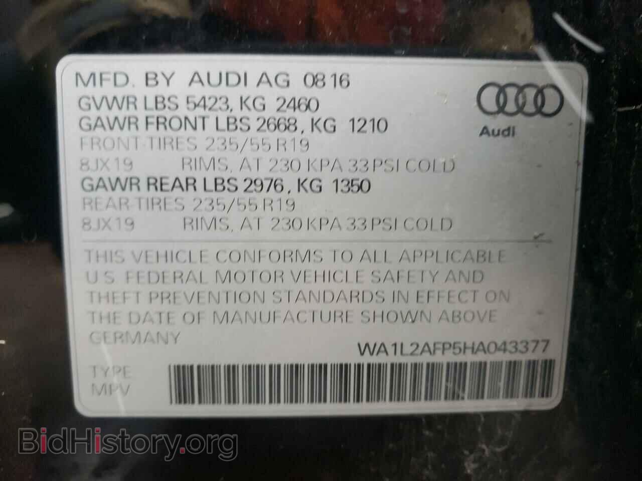 2017 AUDI Q5 - VIN: WA1L2AFP5HA043377 - Photo 13