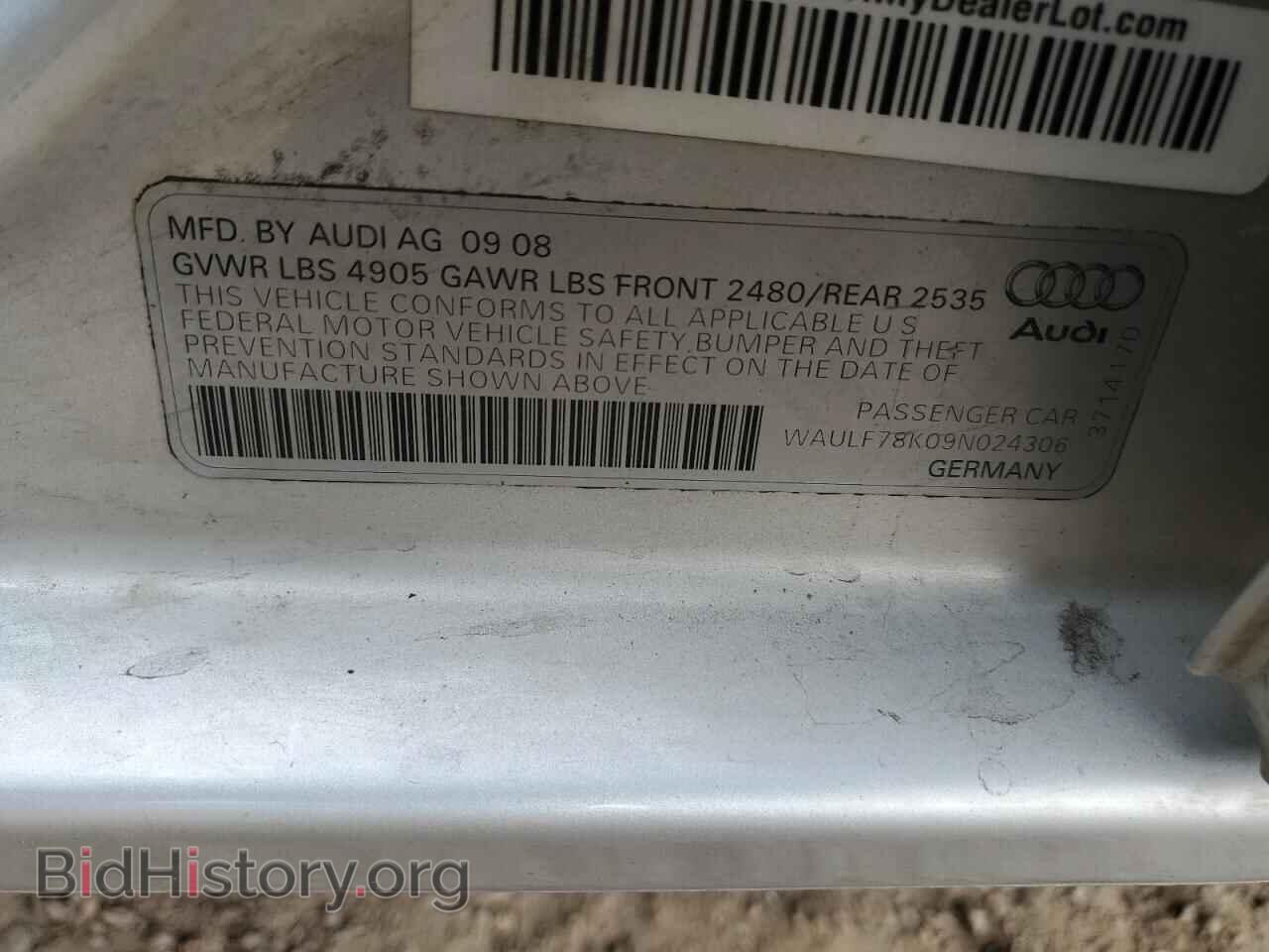 2009 AUDI A4 - VIN: WAULF78K09N024306 - Фото 12