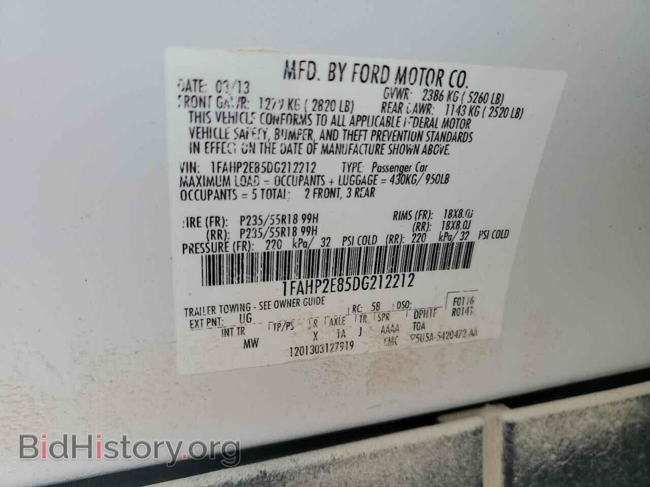 2013 FORD TAURUS - VIN: 1FAHP2E85DG212212 - Photo 12