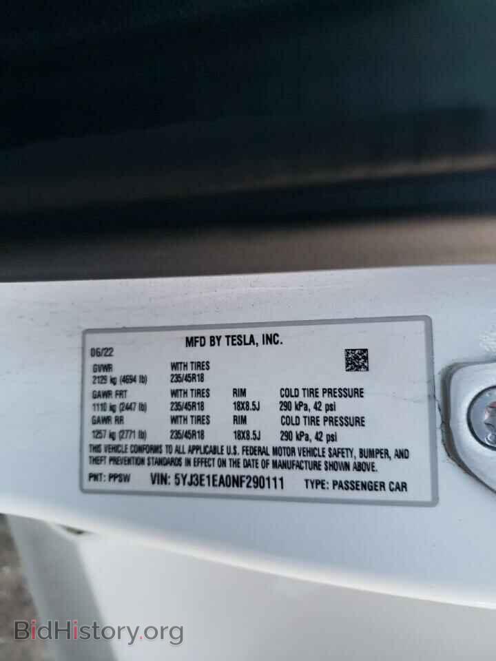2022 TESLA MODEL 3 - VIN: 5YJ3E1EA0NF290111 - Фото 13