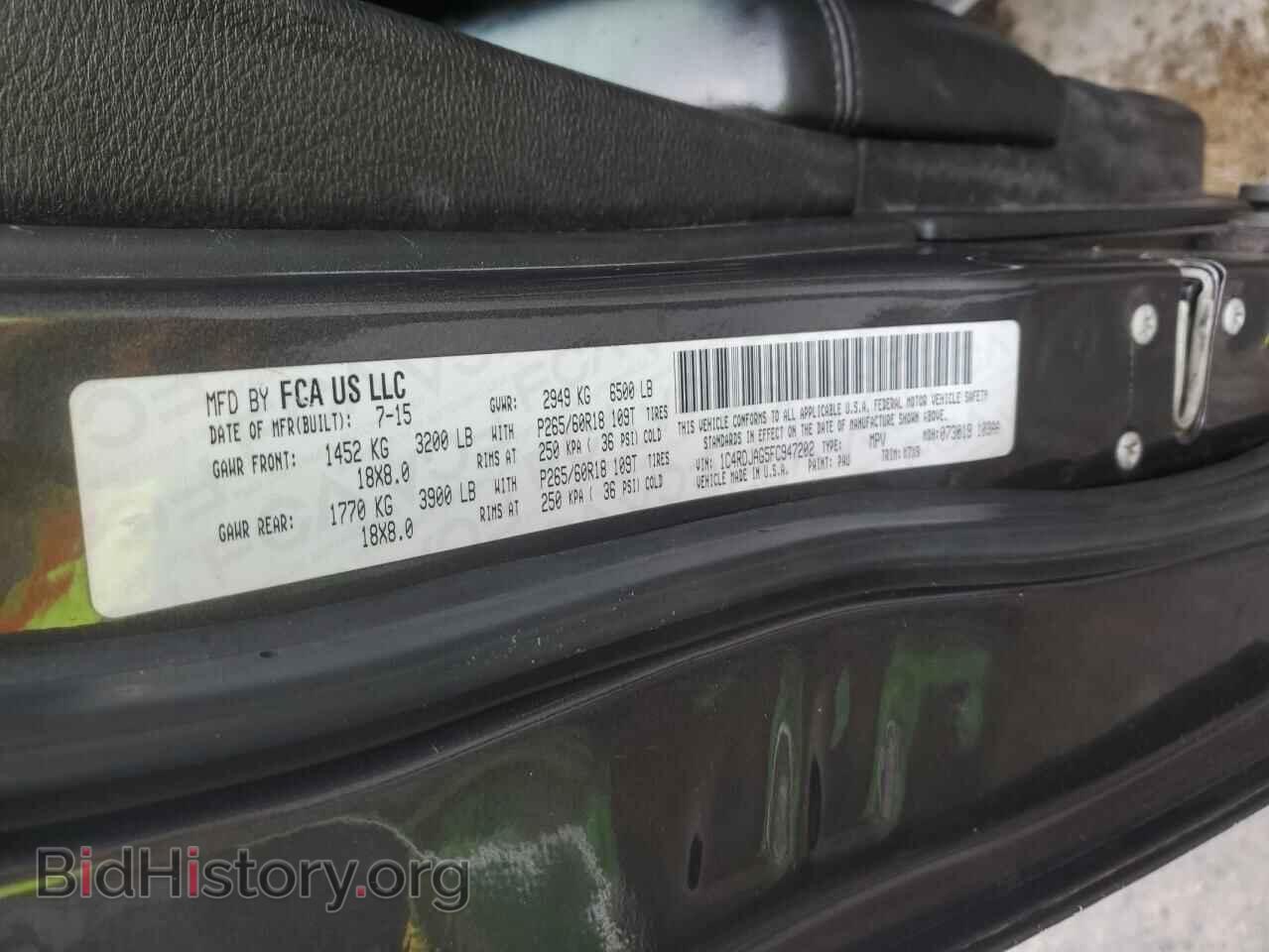 2015 DODGE DURANGO - VIN: 1C4RDJAG5FC947202 - Фото 13