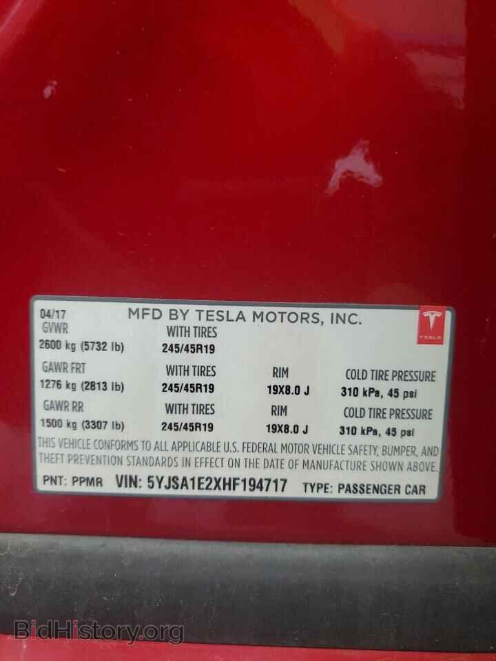 2017 TESLA MODEL S - VIN: 5YJSA1E2XHF194717 - Photo 13