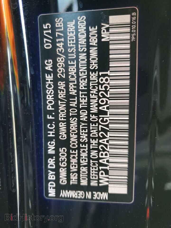 2016 PORSCHE CAYENNE - VIN: WP1AB2A27GLA92581 - Фото 13