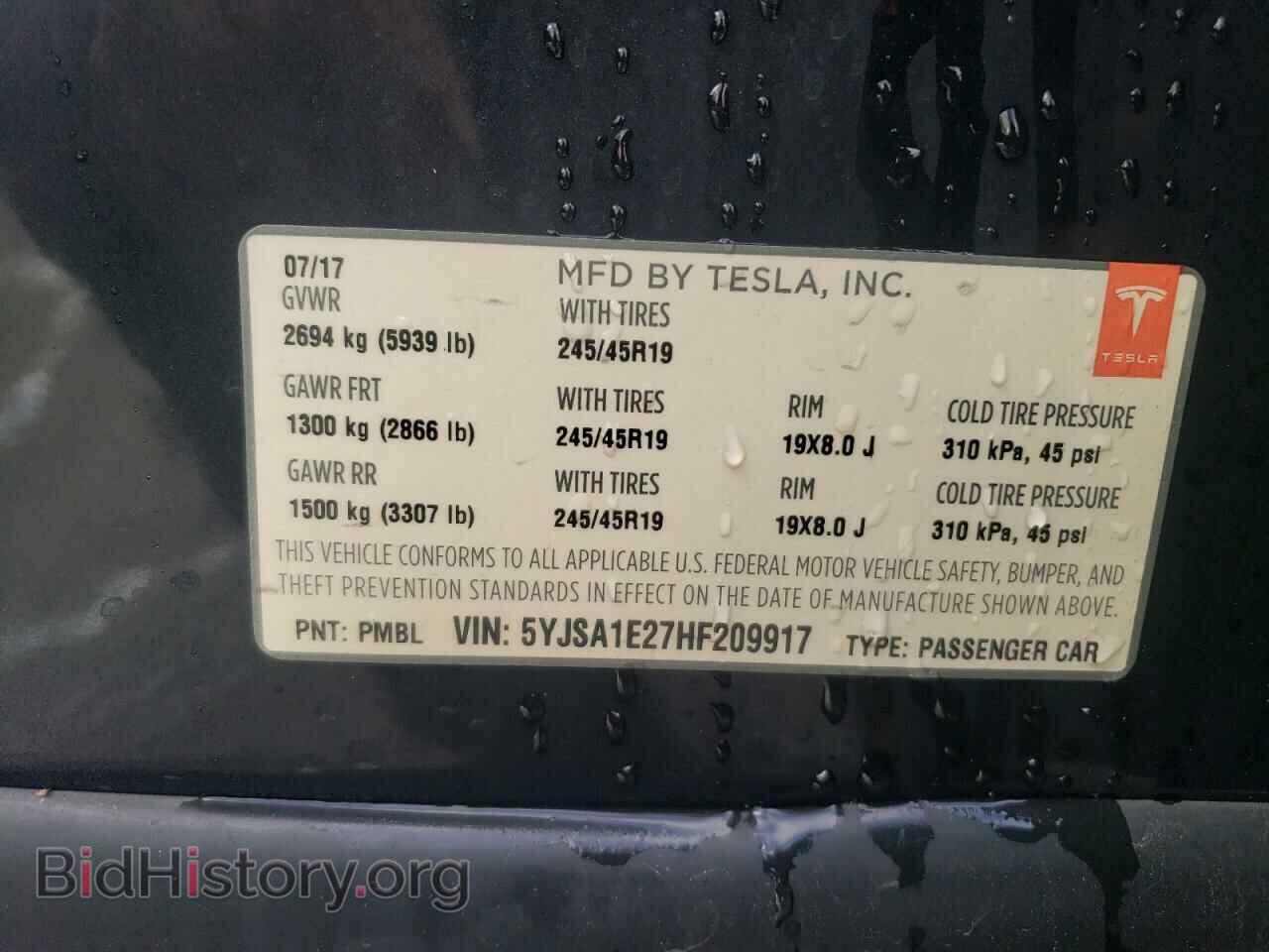 2017 TESLA MODEL S - VIN: 5YJSA1E27HF209917 - Photo 13