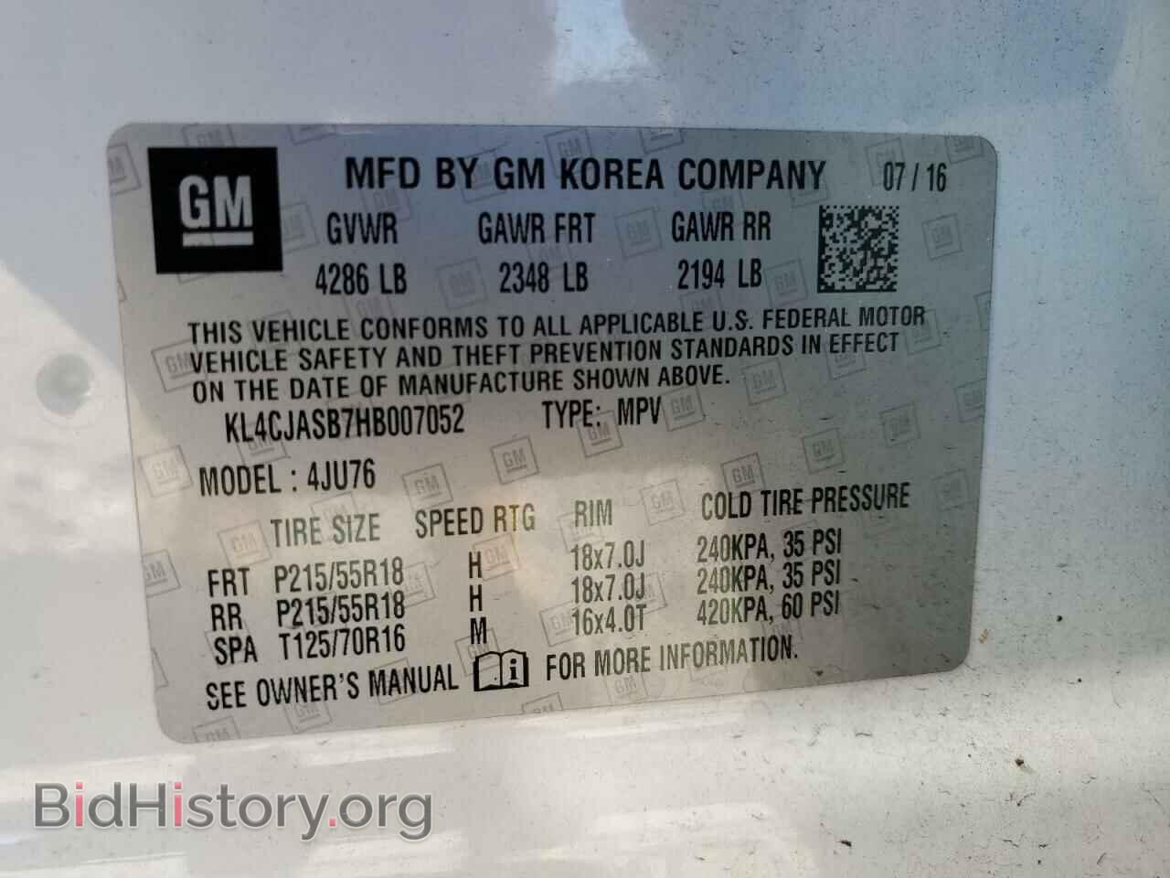 2017 BUICK ENCORE - VIN: KL4CJASB7HB007052 - Фото 13