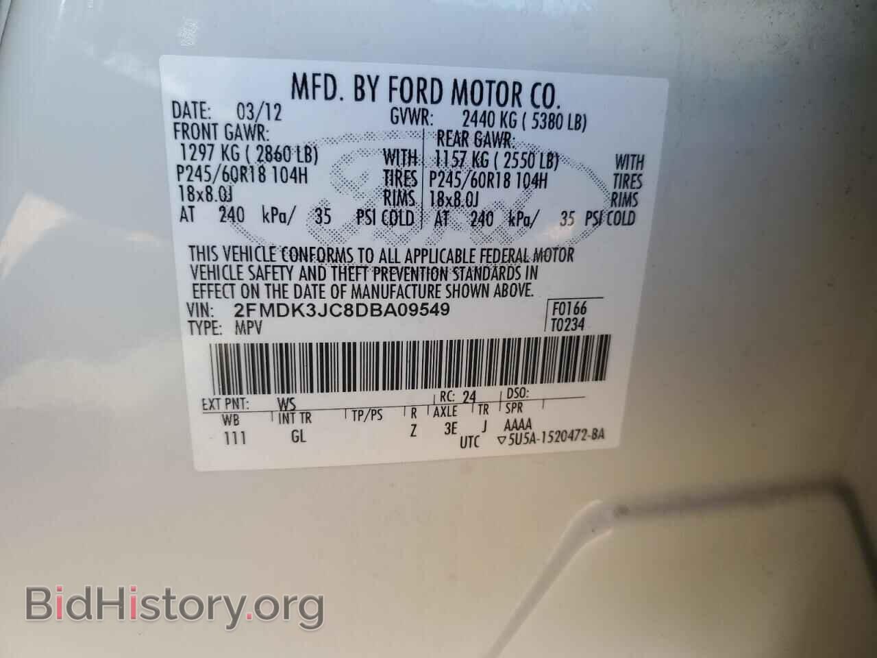 2013 FORD EDGE - VIN: 2FMDK3JC8DBA09549 - Photo 13