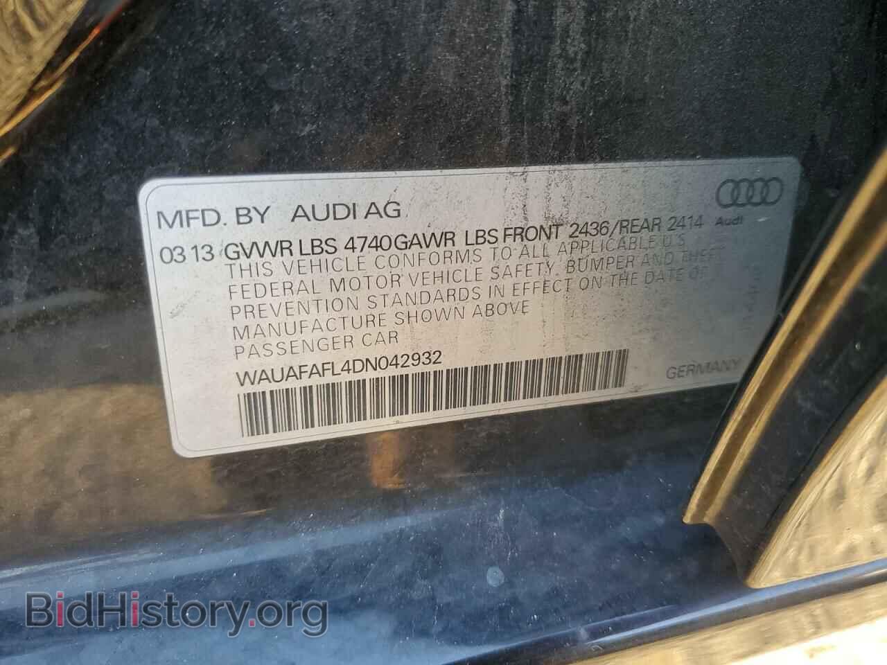 2013 AUDI A4 - VIN: WAUAFAFL4DN042932 - Photo 12