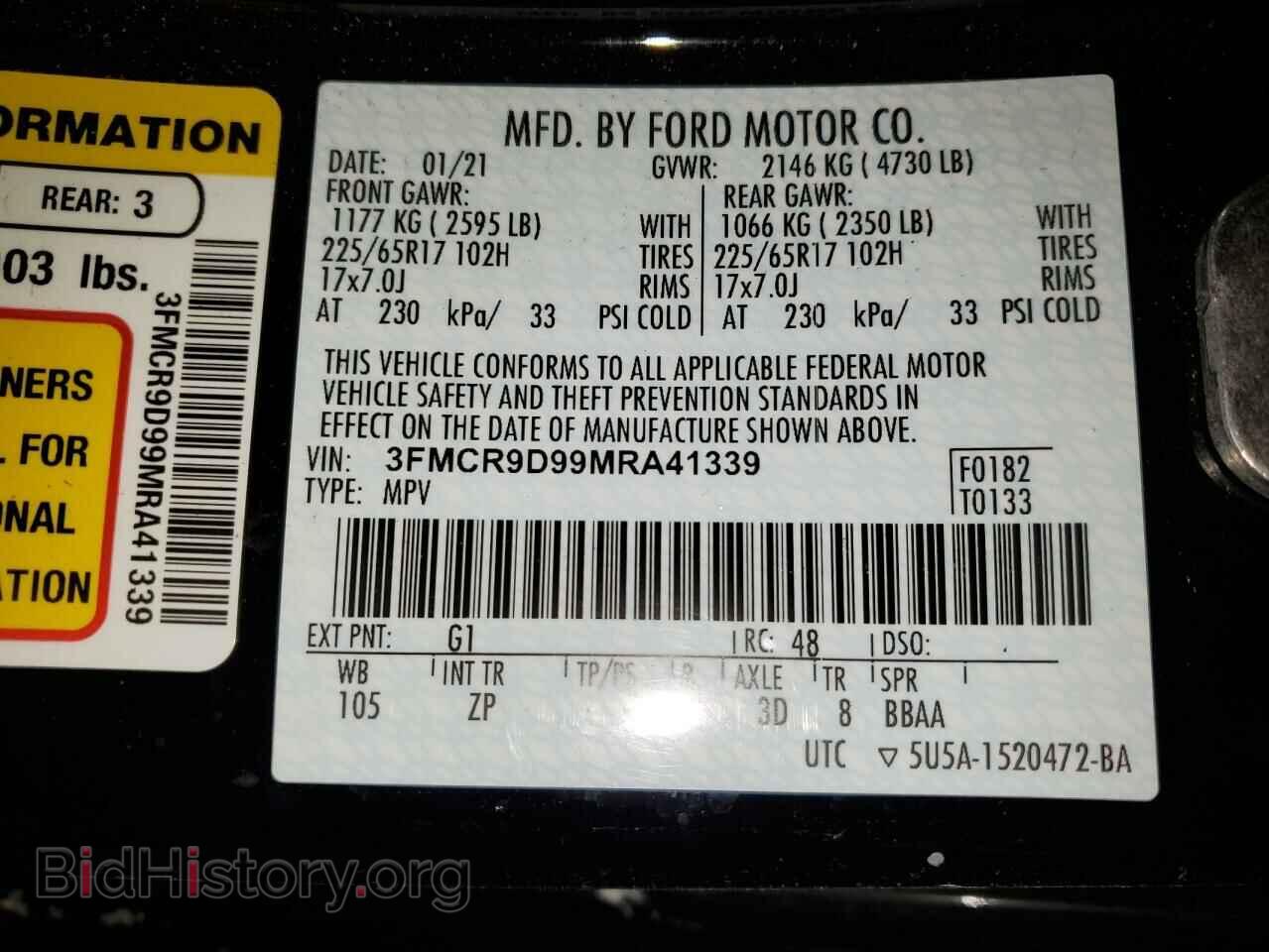 2021 FORD BRONCO - VIN: 3FMCR9D99MRA41339 - Фото 12