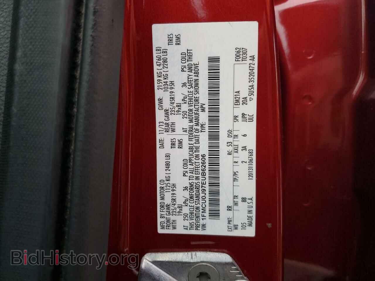 2014 FORD ESCAPE - VIN: 1FMCU0J97EUB62606 - Фото 13