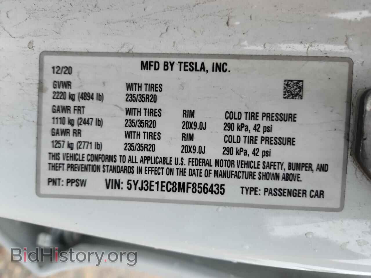 2021 TESLA MODEL 3 - VIN: 5YJ3E1EC8MF856435 - Photo 12