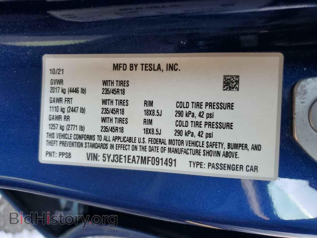 2021 TESLA MODEL 3 - VIN: 5YJ3E1EA7MF091491 - Photo 13