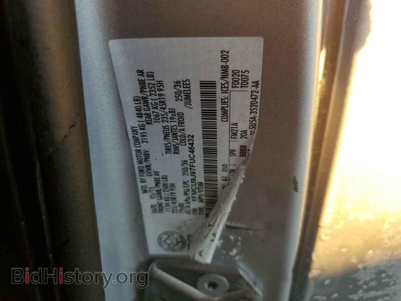 2015 FORD ESCAPE - VIN: 1FMCU9J97FUC46432 - Photo 13