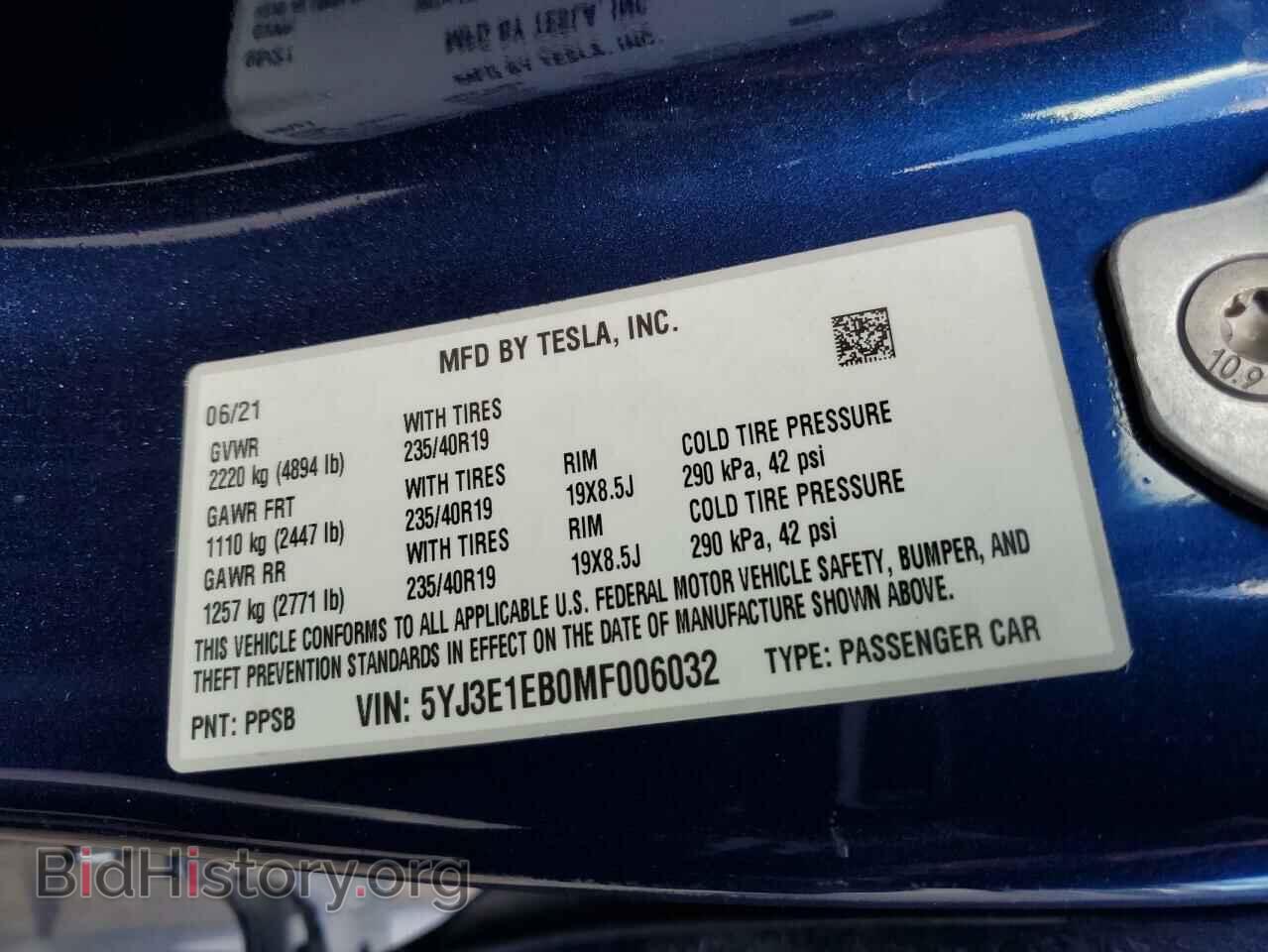 2021 TESLA MODEL 3 - VIN: 5YJ3E1EB0MF006032 - Photo 12