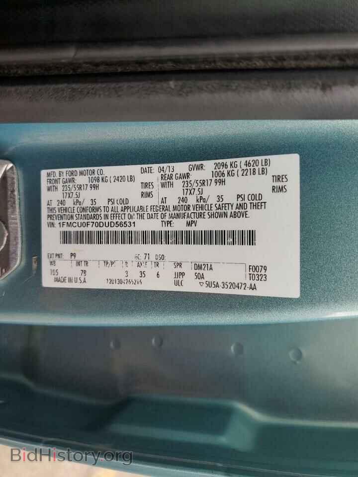 2013 FORD ESCAPE - VIN: 1FMCU0F70DUD56531 - Photo 13