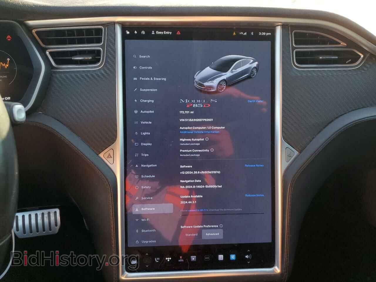 2014 TESLA MODEL S - VIN: 5YJSA1H26EFP62601 - Фото 9