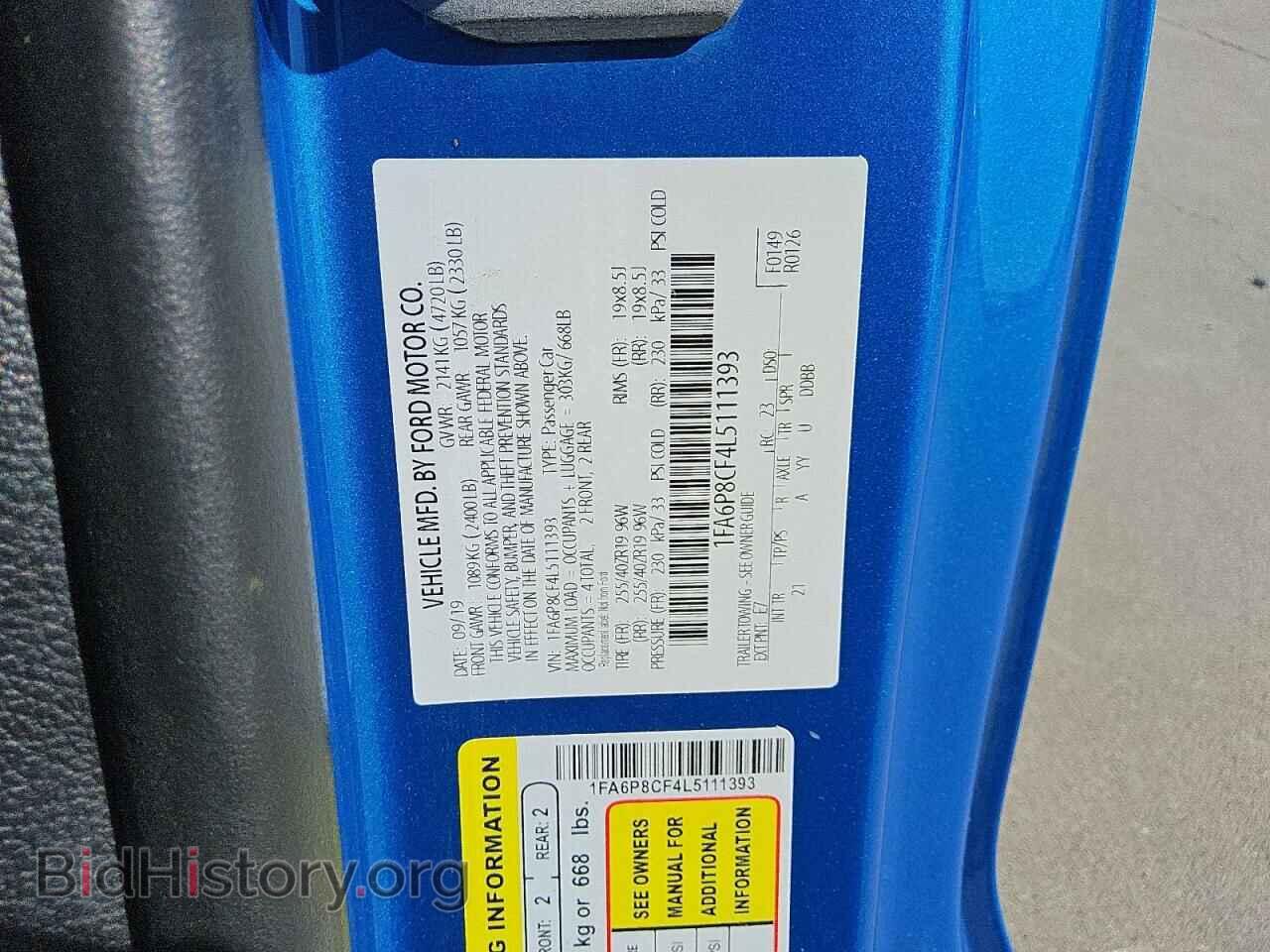 2020 FORD MUSTANG - VIN: 1FA6P8CF4L5111393 - Фото 12
