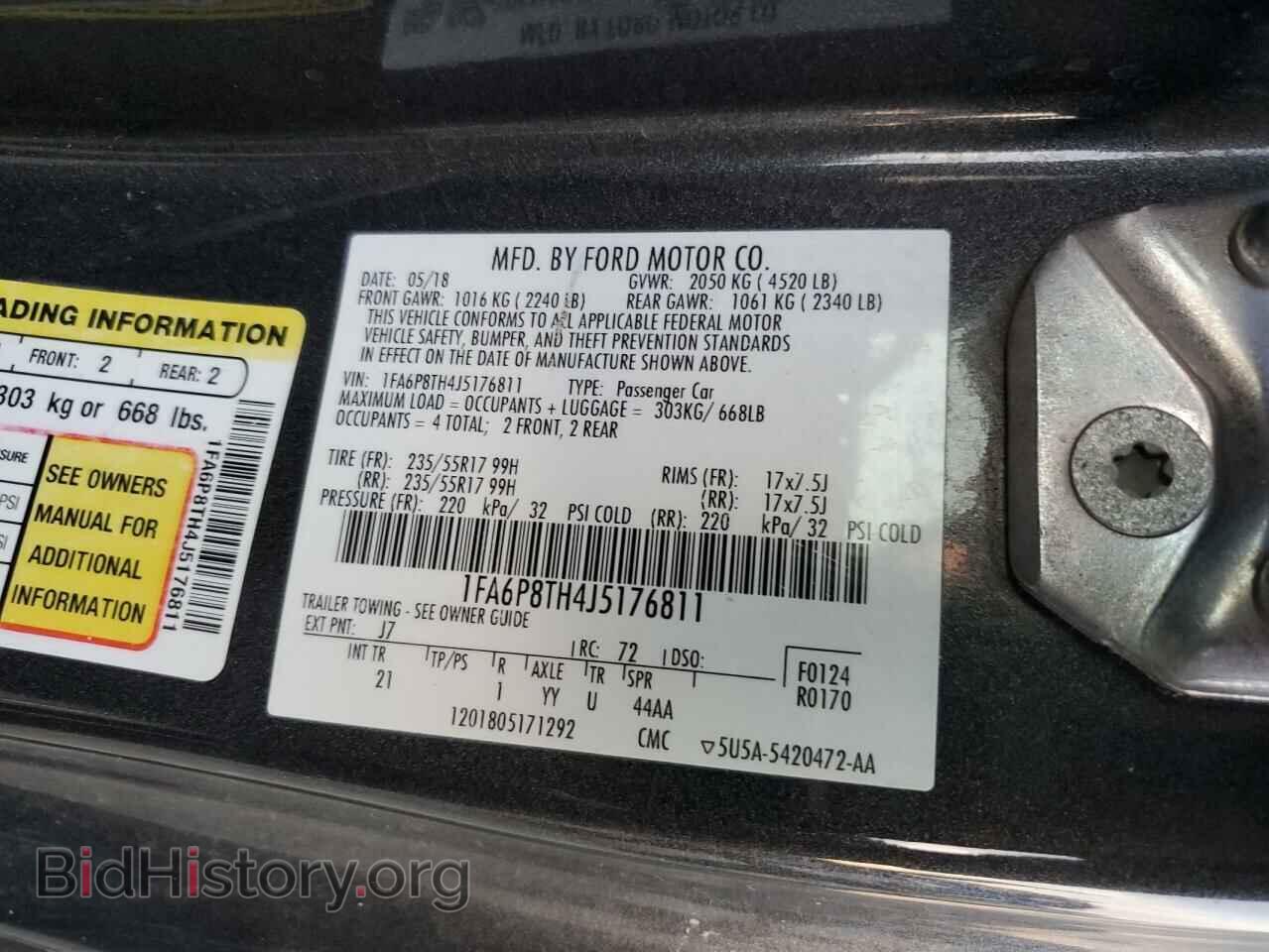 2018 FORD ALL Models - VIN: 1FA6P8TH4J5176811 - Фото 13