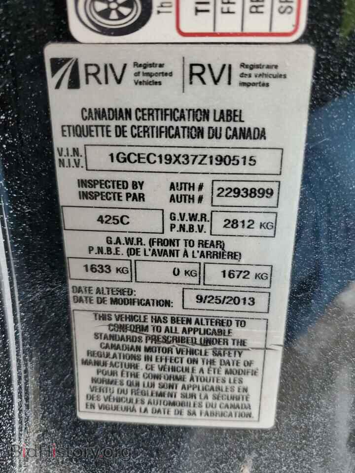 2007 CHEVROLET ALL Models - VIN: 1GCEC19X37Z190515 - Фото 13